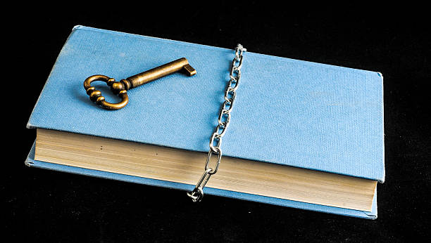 istock Secret book and chain with key 637412204