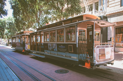 San Francisco, California, USA - June 18, 2014: Cable Car, one of the attractions of City of San Francisco
