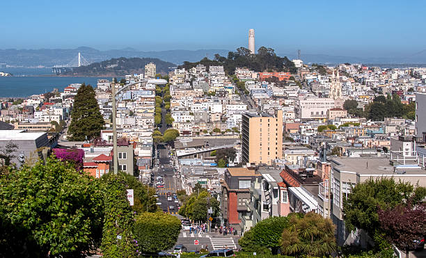 미국 캘리포니아 주 샌프란시스코 스트리트의 탁 트인 전경 - cityscape san francisco county city office building 뉴스 사진 이미지