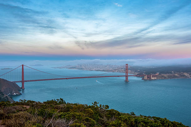 istock Golden Gate Bridge at sunset background, San Francisco 637414740