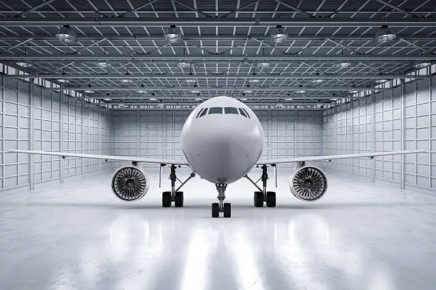 Photo of airplane in hangar