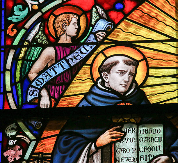 Saint Thomas Aquinas - Stained Glass stock photo
