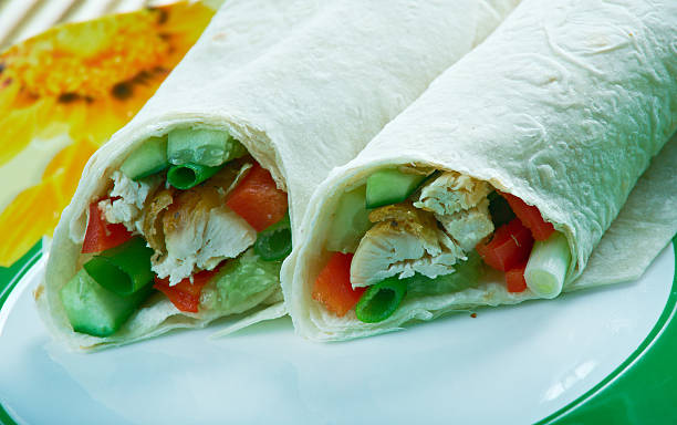istock Healthy jerk chicken wraps 637417832