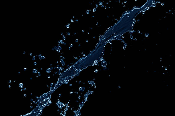 istock blue water splash isolated on black background 637422144