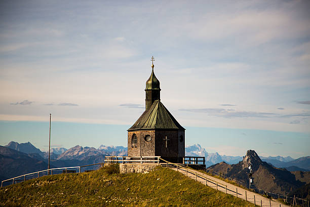 Wallberg chapel in summer, view to Tegernsee