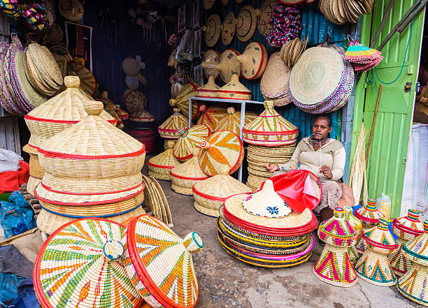 making of habesha baskets - etiopia i imagens e fotografias de stock