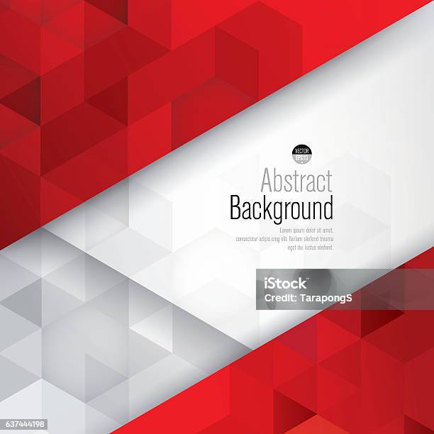 Red And White Background Vector Stock Illustration - Download Image Now - Red, Triangle Shape, Abstract