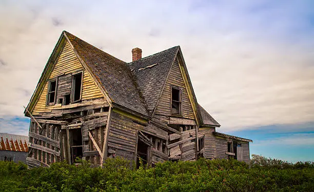 Sagging abandon house in rural prince edward island 
