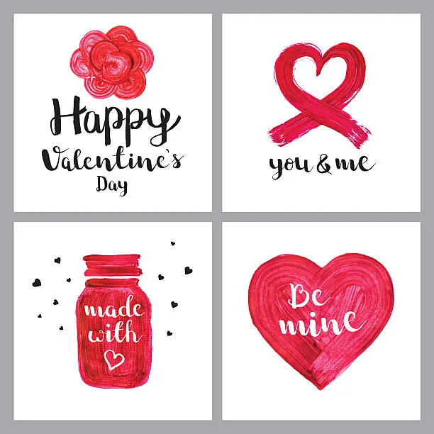 Vector illustration of Valentines day paint greetings