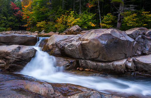 A small waterfall between the rocks.