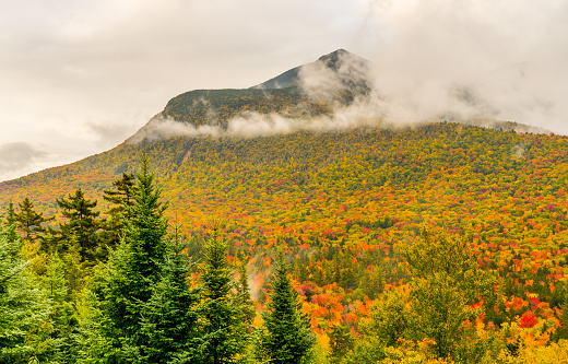 Low clouds in the White Mountains of New Hampshire.