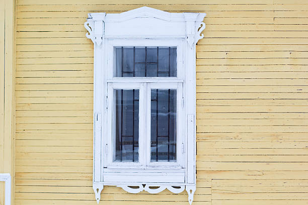 istock Carved wooden decorative window 637481822
