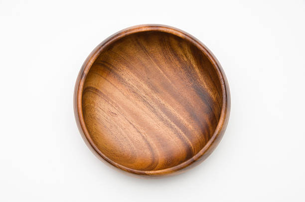 istock Wooden bowl isolated on White Background 637492122
