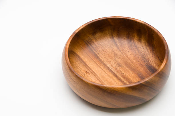 istock Wooden bowl isolated on White Background 637492146