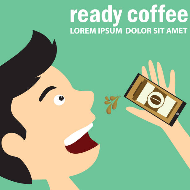 ilustrações de stock, clip art, desenhos animados e ícones de application about coffee. drinking - trading coffee tea espresso