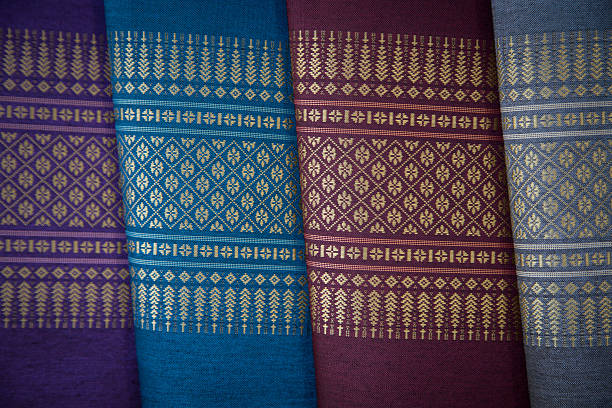 istock Lao silk textiles, Luang Prabang, Laos 637493378