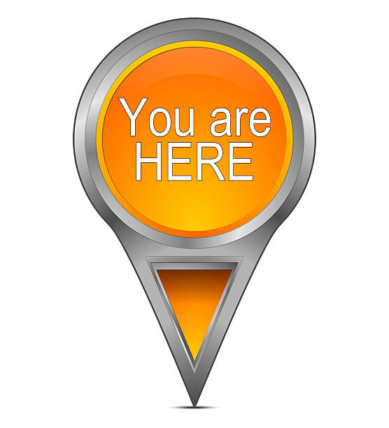 You are Here Map Pointer – 3d illustration stock photo