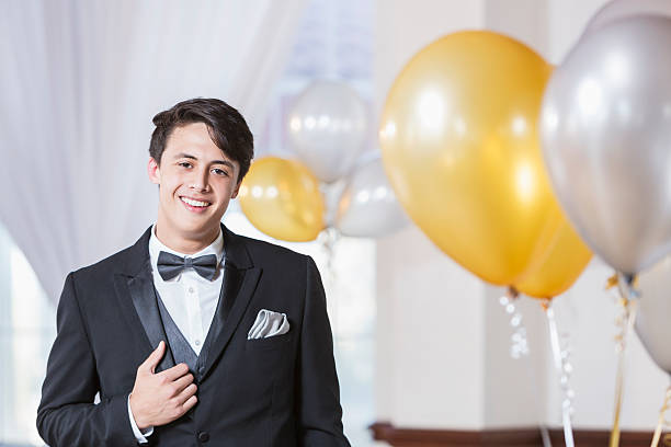 Young man wearing tuxedo