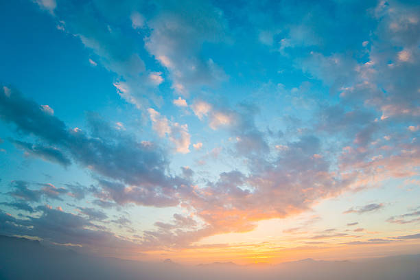 Good morning Sky in the morning. stratosphere airplane cloudscape mountain stock pictures, royalty-free photos & images