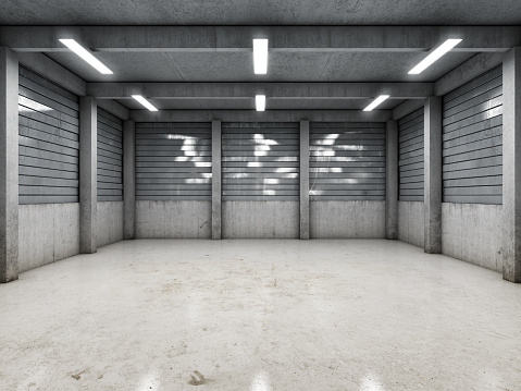 Open space empty garage