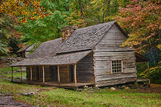 istock Cabin in the Woods in Autumn 637505176