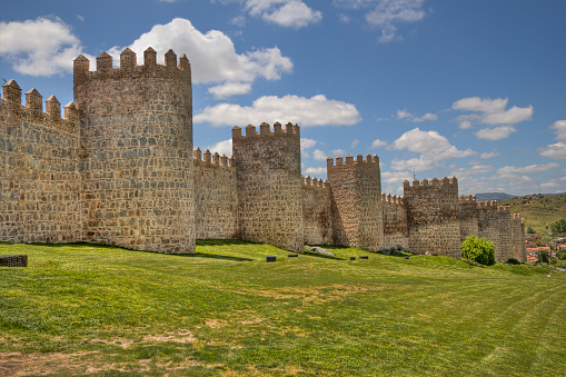 Ancient city walls of Avila, Spain