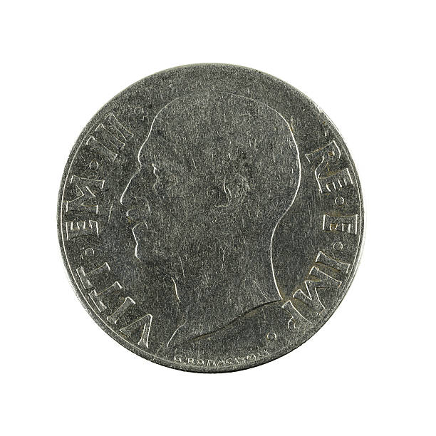 istock 20 italian centesimi coin (1941) isolated on white background 637505596
