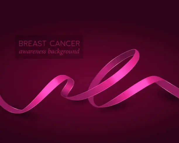 Vector illustration of Breast cancer ribbon