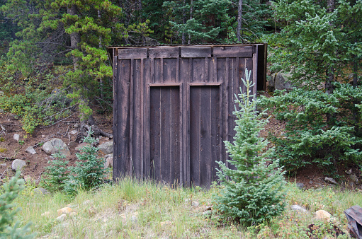 A two seater outhouse in the ghost town of St. Elmo, Colorado was probably the precursor to public restrooms!