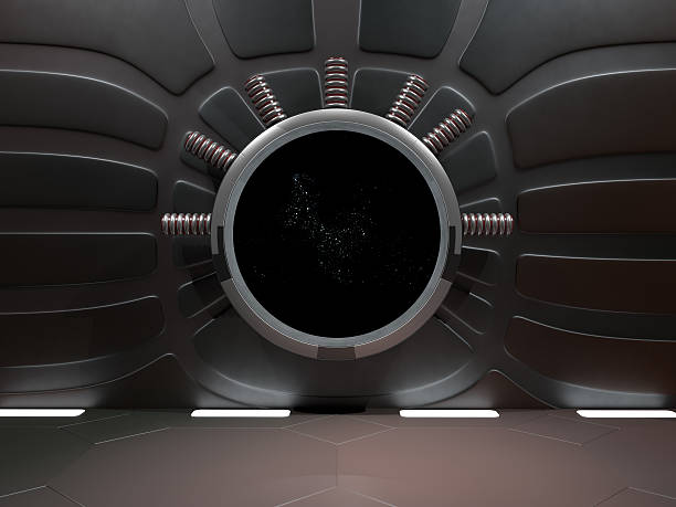 istock Window view of space with nebula and stars 3D rendering 637514728