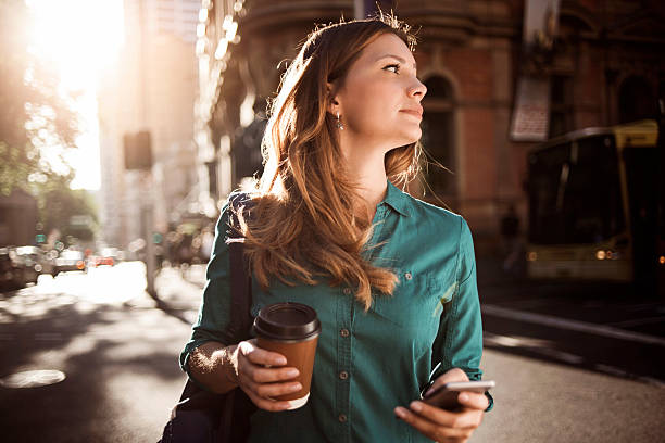 istock Young woman in the city 637514774