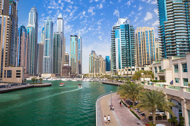 istock Promenade and canal in Dubai Marina,UAE 637517554