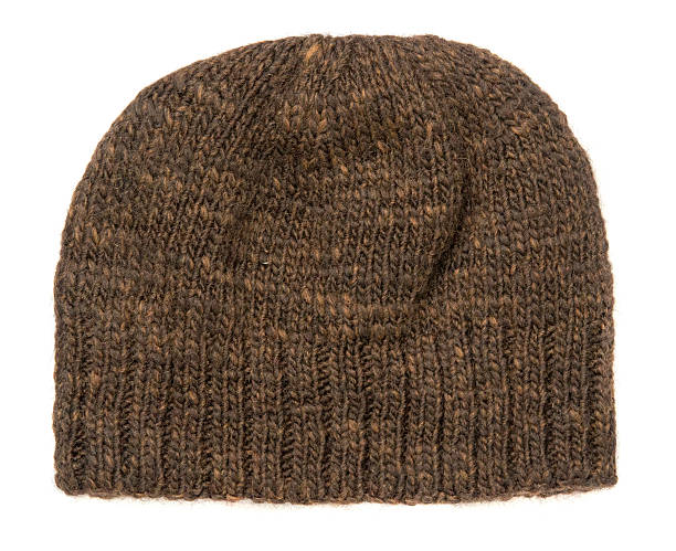 istock hat isolated on white background .knitted hat .brown hat . 637520340