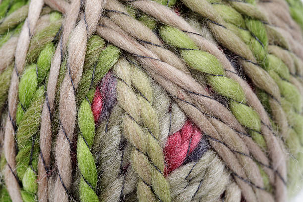 Ball of wool yarn extreme close up