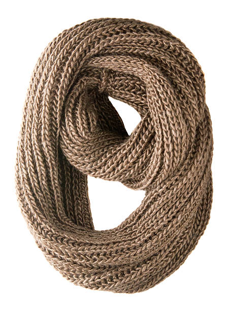 istock Scarf isolated on white background.Scarf  top view .brown scar 637523232