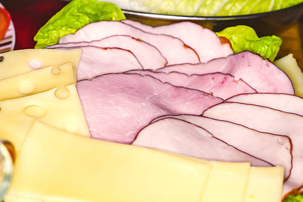 istock Plate of pork sliced ham 637526506