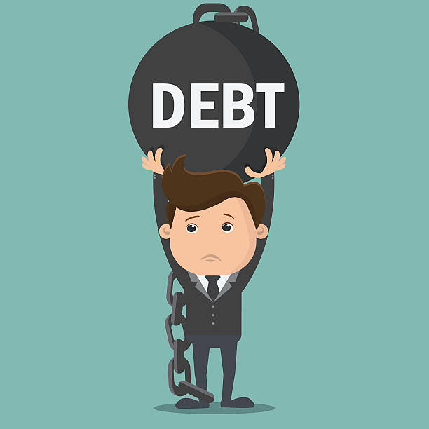 istock Businessman bearing debt. Business concept  - vector illustration 637526570