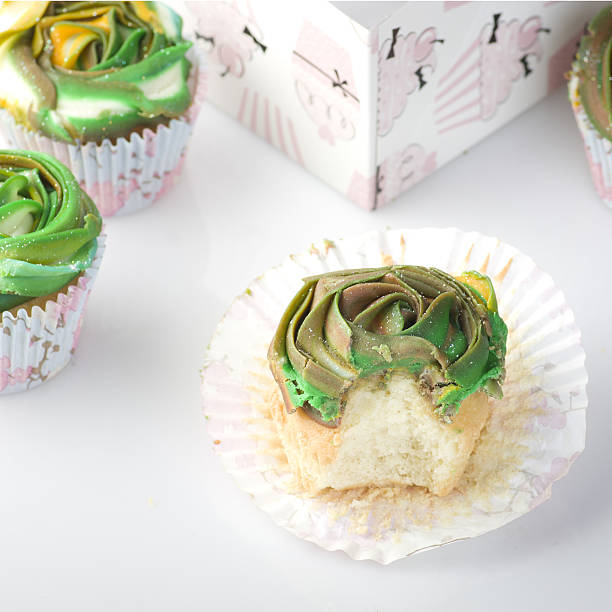 istock Home baked cupcake, muffin with frosting on top 637526678