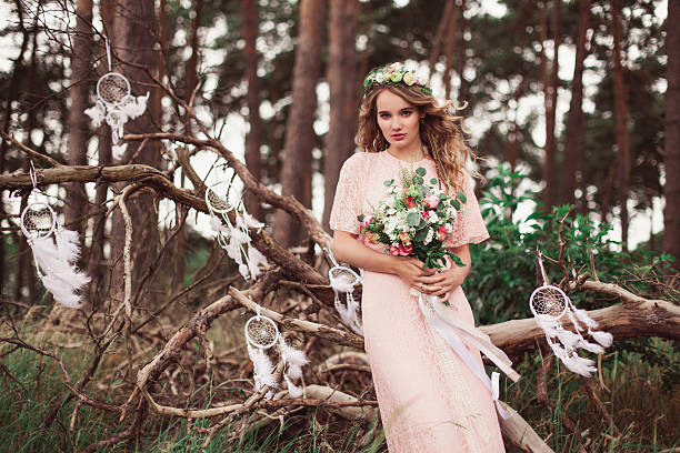 istock Gorgeous Bride With Dream Catchers 637534556