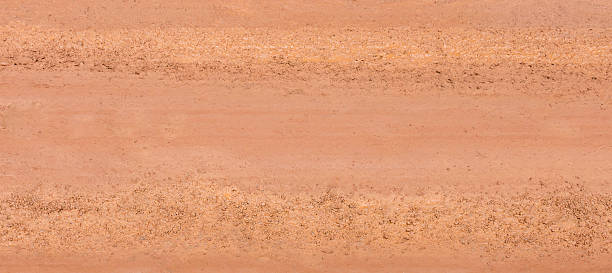 istock brown wet surface of country road 637535130