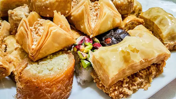 Photo of Baklava - different varieties in closeup