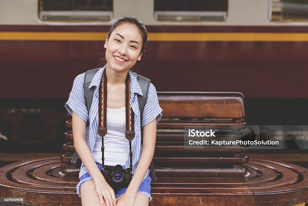 Young Asian Traveler Adult Stock Photo