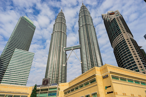 Kuala Lumpur, Malaysia - December 24, 2016: Cityscape of the Kuala Lumpur and Petronas Twin Towers. Kuala Lumpur, Malaysia.