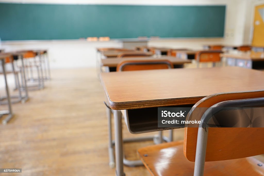 School classroom with blackboard Classroom Stock Photo
