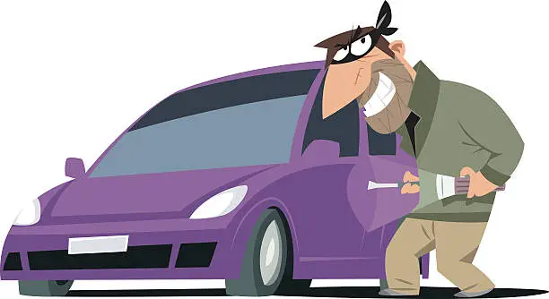 Vector illustration of Auto thief