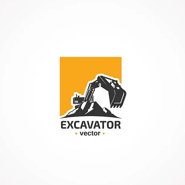 Vector illustration of Excavator.