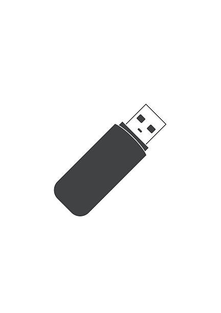 ilustrações, clipart, desenhos animados e ícones de ícone do cartão de memória usb de unidade flash isolado no fundo branco - usb flash drive illustrations
