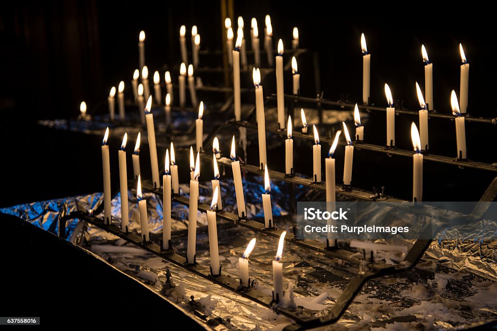 Church candles Burning Stock Photo