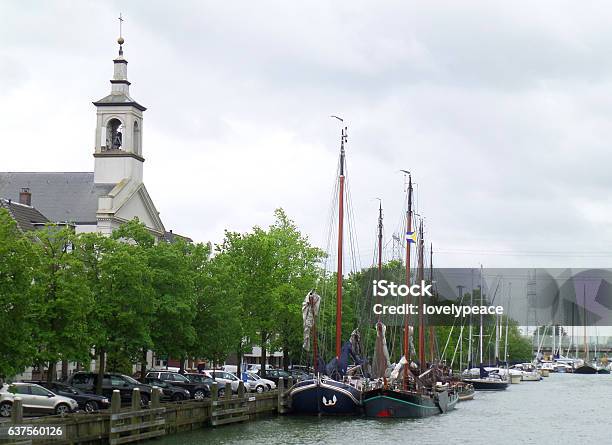 Beautiful River Marina At The Town Of Muiden Netherlands Stock Photo - Download Image Now