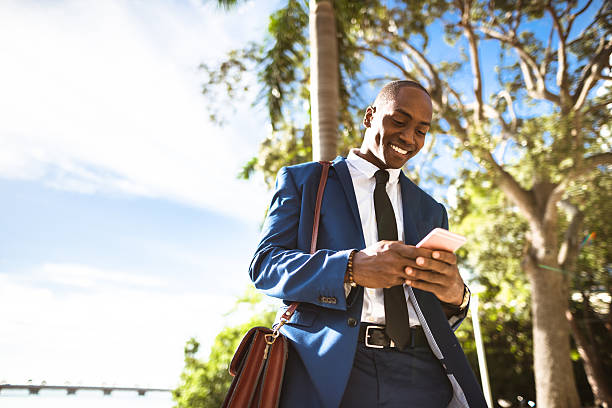 businessman texting in miami